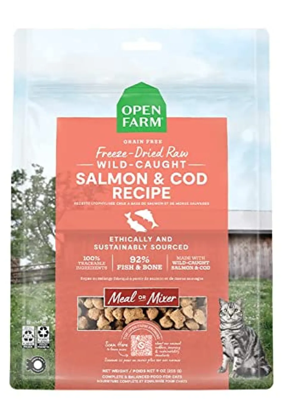 Open Farm Salmon and Cod Recipe Freeze-Dried Raw Cat Food - 3.5 Oz