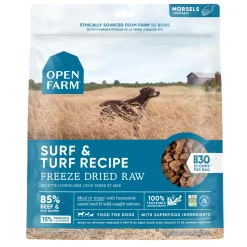 Open Farm Surf and Turf Morsals Recipe Freeze-Dried Raw Dog Food - 13.5 Oz Case of 6