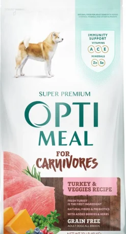 Optimeal for Carnivores Grain Free All Breeds Turkey & Veggies Recipe Adult Dog Dry Food