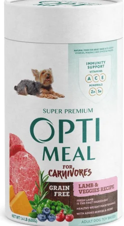 Optimeal for Carnivores Toy Breed Grain Free Weight Management Lamb & Veggies Recipe Adult Dog Dry Food