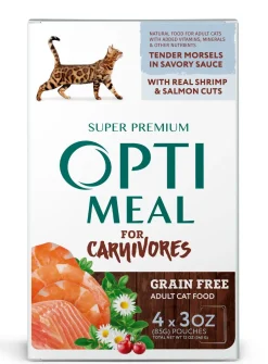 Optimeal Grain-Free Tender Morsels Shrimp and Salmon Wet Cat Food - 12 Oz - Case of 6