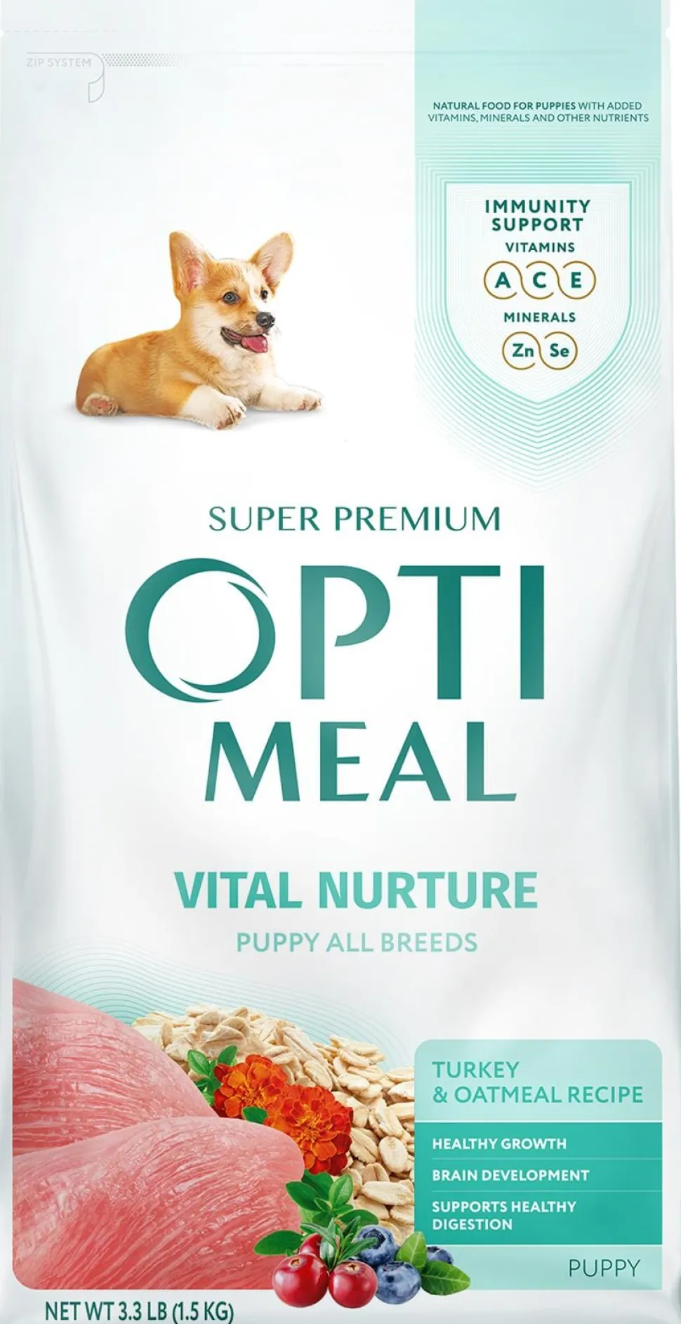 Optimeal Puppy All Breed Vital Nurture Turkey & Oatmeal Recipe Dry Dog Food