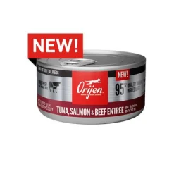 Orijen Tuna, Salmon and Beef Entrée in Bone Broth Canned Cat Food - 3 Oz - Case of 24