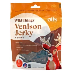 O.T.I.S. Pasture-Raised and Grass-Fed Venison Jerky Dog Treats - 4 Oz