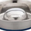 OurPets Durapet Anti-Skid Rubber Bonded Stainless Steel Slow Feeding Cat Bowl - Large - 56 Oz