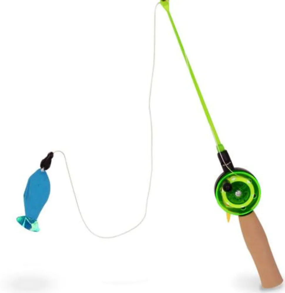 OurPets Go Fish Rod Interactive Cat Teaser and Plush Nylon Catnip Cat Toy