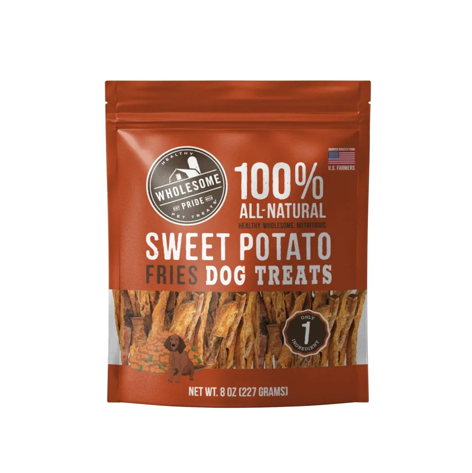 Outward Hound 100% Natural Sweet Potato Fries Crunchy Dog Treats - 8 Oz