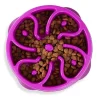 Outward Hound Anti-Skid Fun Feeder Slow Feeding Dog Bowl - Purple Flower - Large