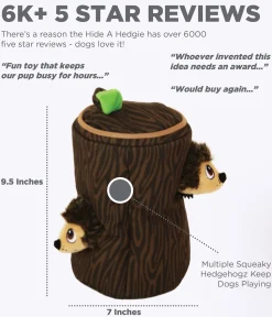 Outward Hound Boredom Buster Hide-a-Hedgie Interactive Puzzle Plush Dog Toy - Brown - Large