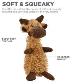 Outward Hound Charming Pet Scruffles Moose Squeaky Nylon and Plush Dog Toy - Large - 6" X 13" Inches