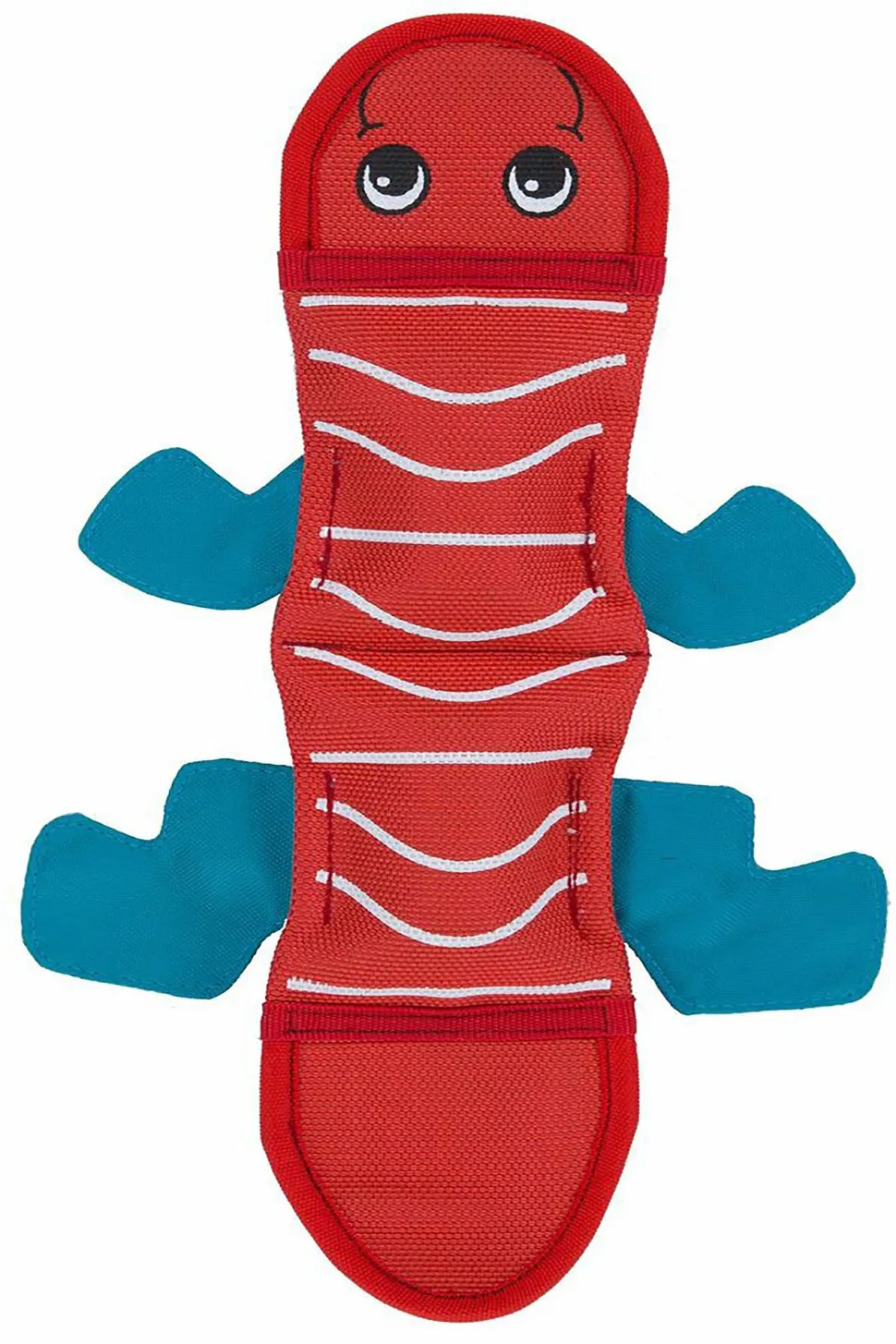 Outward Hound Fire Biterz Lizard Squeak and Plush Durable Nylon Dog Toy - Red - Medium