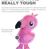Outward Hound Fire Biterz Tropical Flamingo Squeak and Plush Durable Nylon Dog Toy - Small