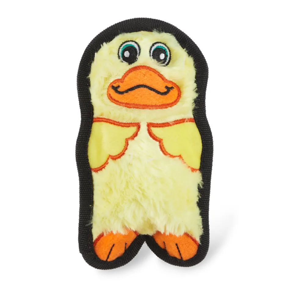 Outward Hound Invinceables No-Stuffing Durable Duck Soft Squeak Dog Toy - Yellow - Extra Small