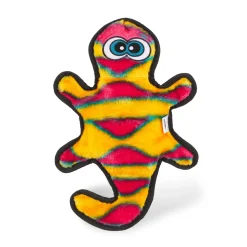 Outward Hound Invinceables No-Stuffing Durable Gecko Soft Squeak Dog Toy - Orange - Medium