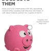 Outward Hound Sillyz Pig Latex Rubber Squeaky Ball Dog Toy- Pink