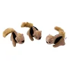 Outward Hound Squeakn' Animals Squirrel Squeak and Plush Dog Toys - Brown - 3 Pack