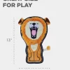 Outward Hound Tough Seamz No-Stuffing Lion Invinceable Squeaker Soft Dog Toy - Medium