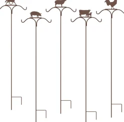Panacea Products Double Barnyard Assortment Shepherd Hook Wild Bird Accessories - Rust - 84 In - 5 Pack