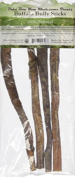 Papa Bow Wow Dog Bully Sticks - 12 Inch - 0.5 lb