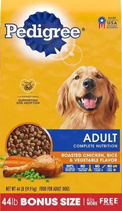 Pedigree Adult Complete Nutrition Roasted Chicken Rice and Vegetables Dry Dog Food - 44 lb Bag