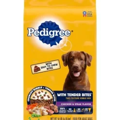 Pedigree Adult Dog Chicken and Steak Complete and Balanced Tender Bites Dry Dog Food - 14 lb Bag