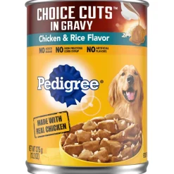 Pedigree Choice Cuts in Gravy Chicken and Rice Canned Dog Food - 13.2 Oz - Case of 12