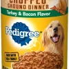 Pedigree Chopped Ground Dinner Turkey and Bacon Canned Dog Food - 13.2 Oz - Case of 12