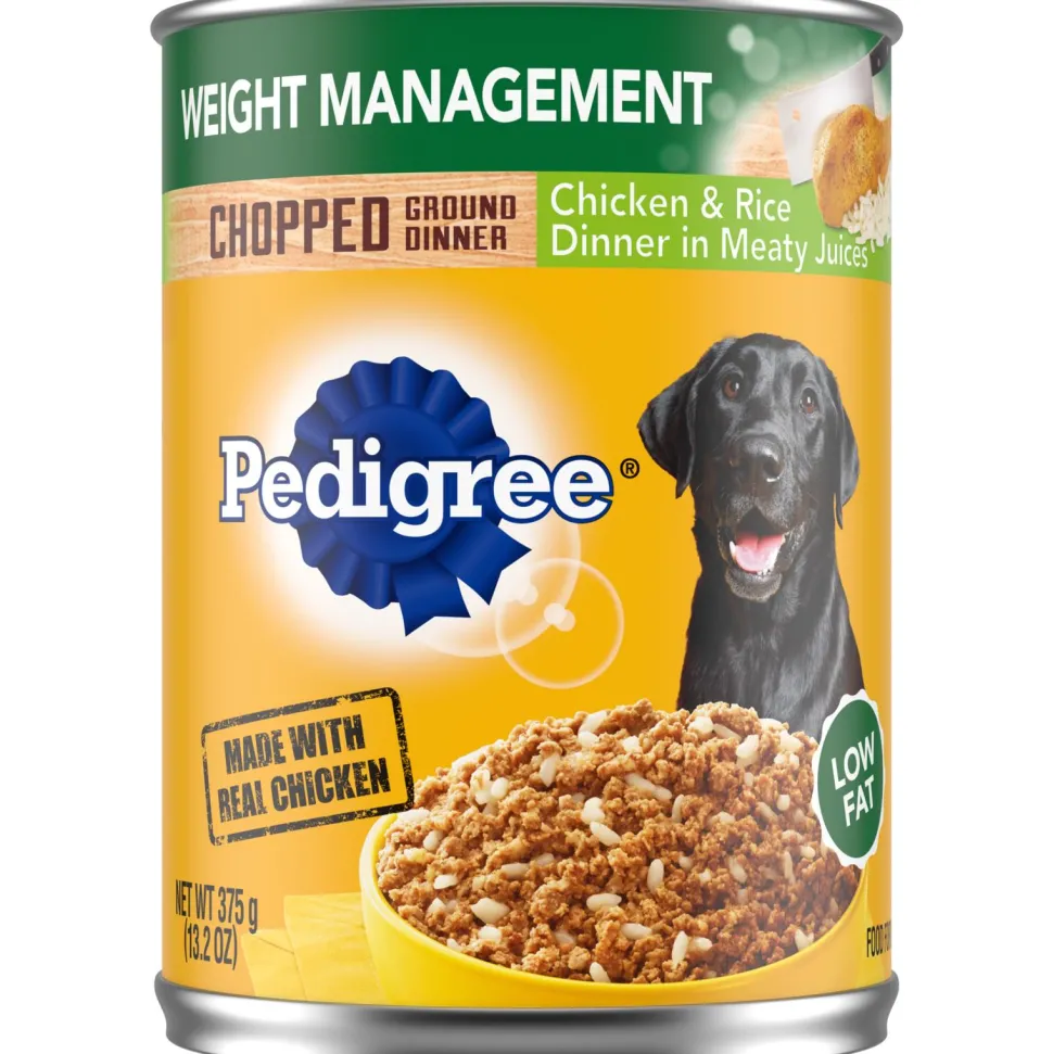 Pedigree Chopped Ground Dinner Lean Chicken and Rice Canned Dog Food - 13.2 Oz - Case of 12