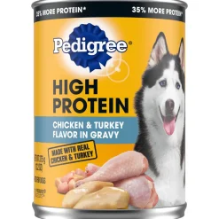 Pedigree High Protein Loaf Chicken and Turkey Canned Dog Food - 13.2 oz - Case of 12