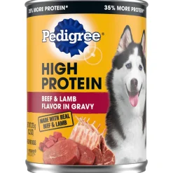Pedigree High Protein Loaf Beef and Lamb Canned Dog Food - 13.2 oz - Case of 12