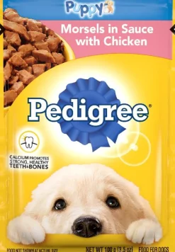 Pedigree Morsels in Sauce with Chicken Puppy Formula Wet Dog Food Pouch - 3.5 Oz - Case of 16