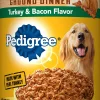 Pedigree Traditional Ground Dinner with Chunky Turkey and Bacon Canned Dog Food - 13.2 oz - Case of 12