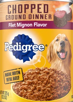Pedigree Traditional Ground Dinner with Filet Mignon Canned Dog Food - 13.2 oz - Case of 12