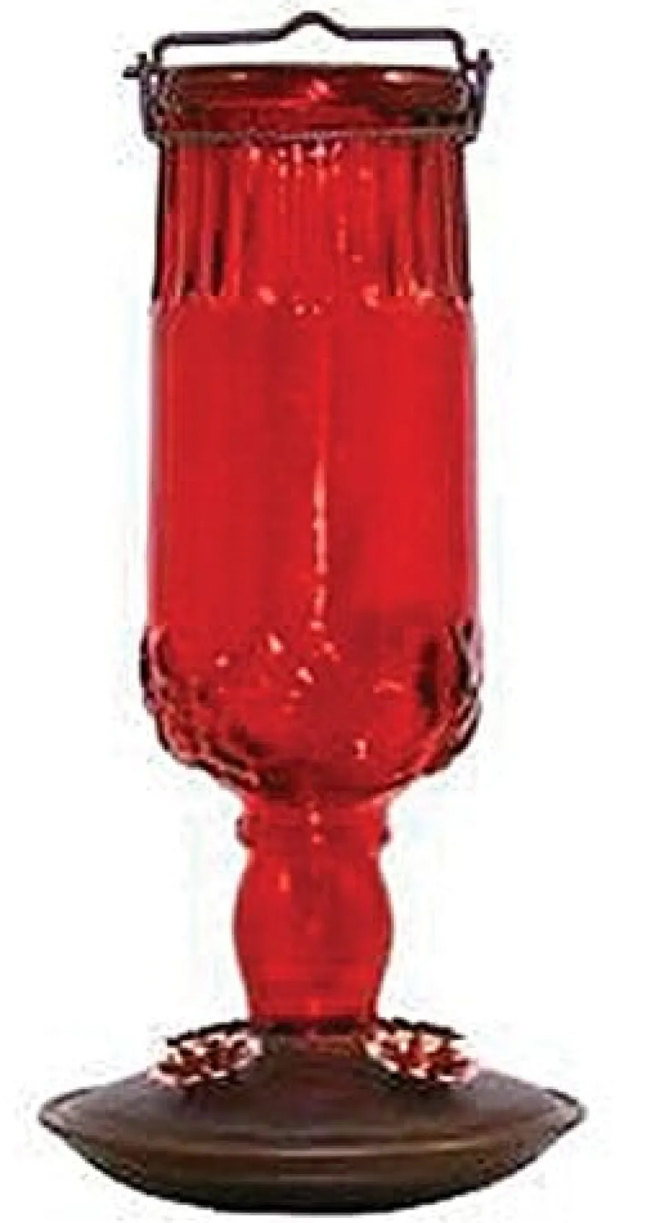 Perky-Pet Antique Glass Bottle Hummingbird Feeder - Red - 24 Oz Cap