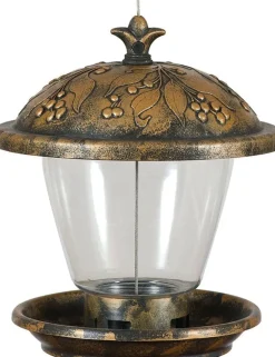 Perky-Pet Holly Berry Gilded Chalet Wild Bird Feeder - Gold - 2 Lbs Cap