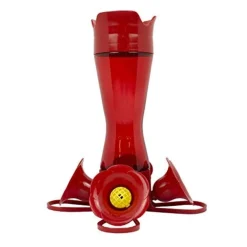 Perky-Pet Pinch Waist Glass Hummingbird Feeder - Red - 8 Oz Cap