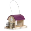 Perky-Pet Star Barn Chalet Wooden Hopper Wild Bird Feeder - Red - 3 Lbs Cap