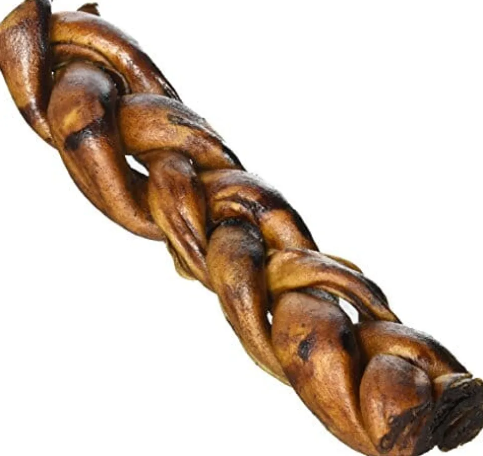 Pet Factory 100% Made In USA Beefhide Braids Natural Dog Chews - Beef - 7 In - 2 Pack