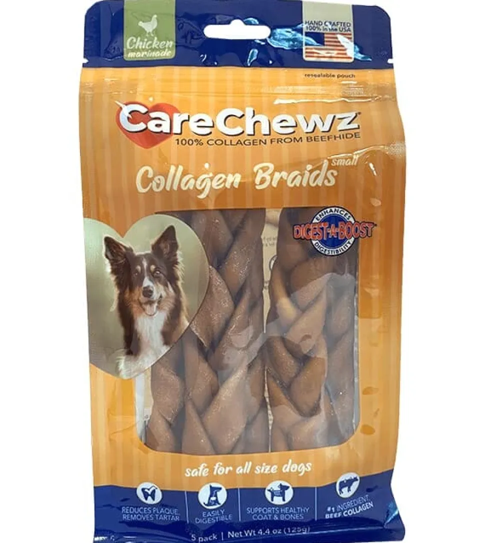 Pet Factory Carechewzâ® Collagen Braids Marinade Natural Dog Chews - Chicken - 4.4 Oz - 5 Pack