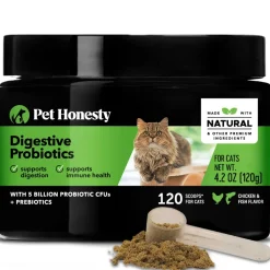 Pet Honesty Degestive ProBiotics Chicken and Fish Cat Powder Supplements - 120 Scoops - 4.2 Oz