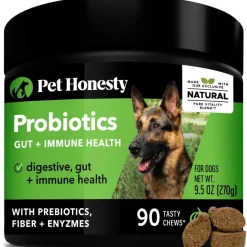 Pet Honesty Digestive Gut and Immune Probiotics Pumpkin Chewy Dog Supplements - 90 Count - 9.5 Oz
