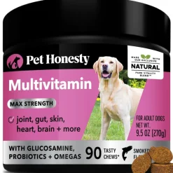Pet Honesty Multi-Vitamin Max-Strength with Glucosomine and Anti-Oxidants Salmon Chewy Dog Supplements - 90 Count - 9.5 Oz
