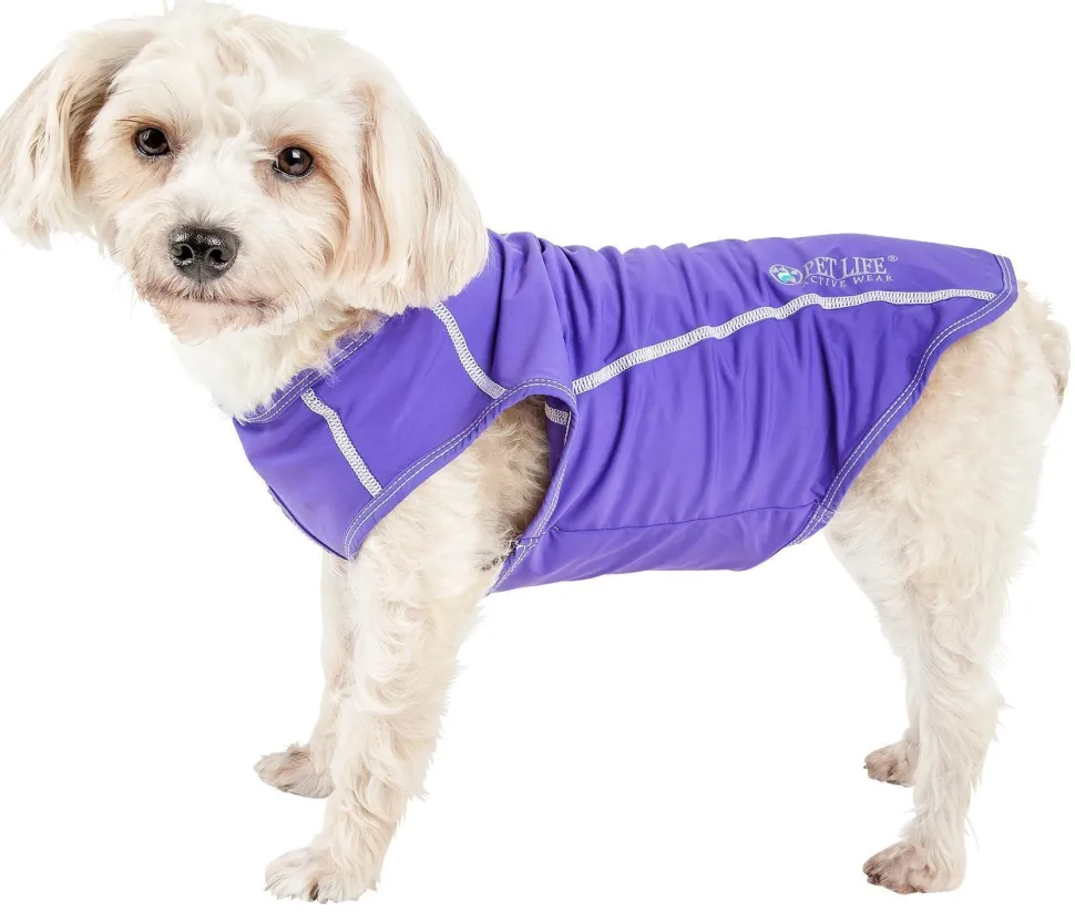 Pet Life ® Active 'Racerbark' 4-Way-Stretch Yoga Fitness Dog T-Shirt Tank Top