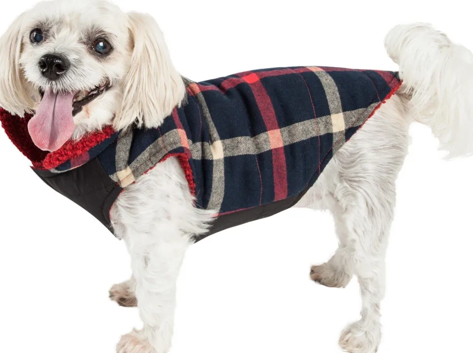 Pet Life ® 'Allegiance' Classical Insulated Plaid Fashion Dog Jacket