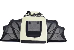 Pet Life ® 'Hounda Accordion' Metal Framed Soft-Folding Collapsible Dual-Sided Expandable Pet Dog Crate