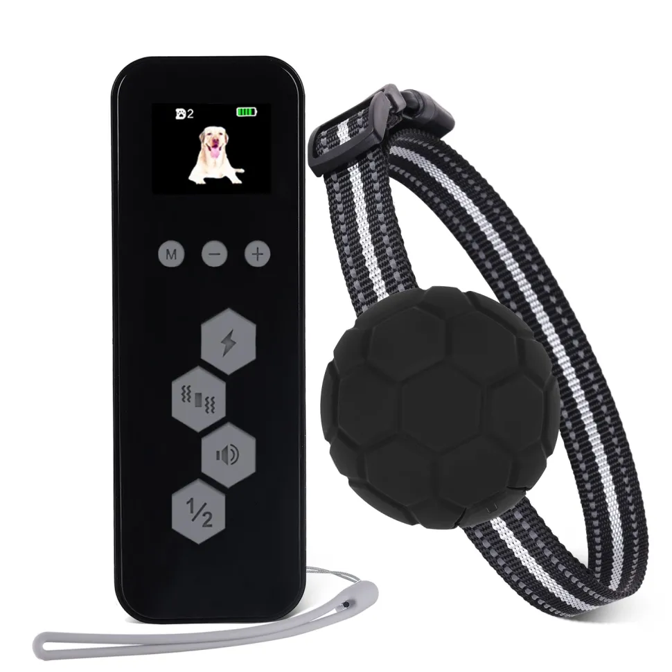 Pet Life ® Howless LED 1-to-2 Dog 1,200 Foot Range 7-Level Vibration and Sound Training Dog Collar - Black