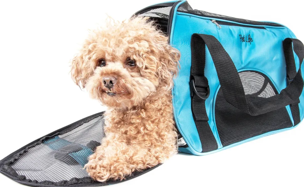 Pet Life ® 'Altitude Force' Airline Approved Sporty Zippered Folding Fashion Pet Dog Carrier