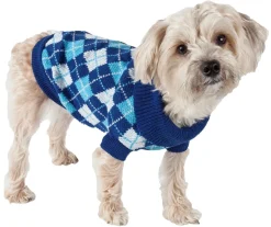 Pet Life ® 'Argyle Style' Ribbed Knitted Fashion Designer Dog Sweater
