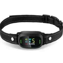 Pet Life ® Barkomatic LED 5-Level Sensitivity and 6-Step Automated Beep Vibration and Stimulation Anti-Bark Dog Collar