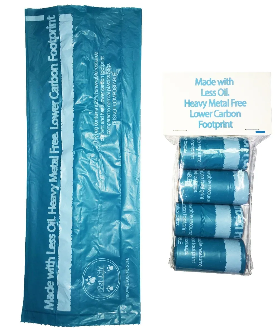 Pet Life ® 'Bio-Hybrid' 100% Recyclable Thermoplastic and Polyethylene Carbon Reduced Eco-Friendly Pet Cat Dog Waste Bags from Renewable Thermoplastic Starch - Dispenser and 2 Pack of Rolls